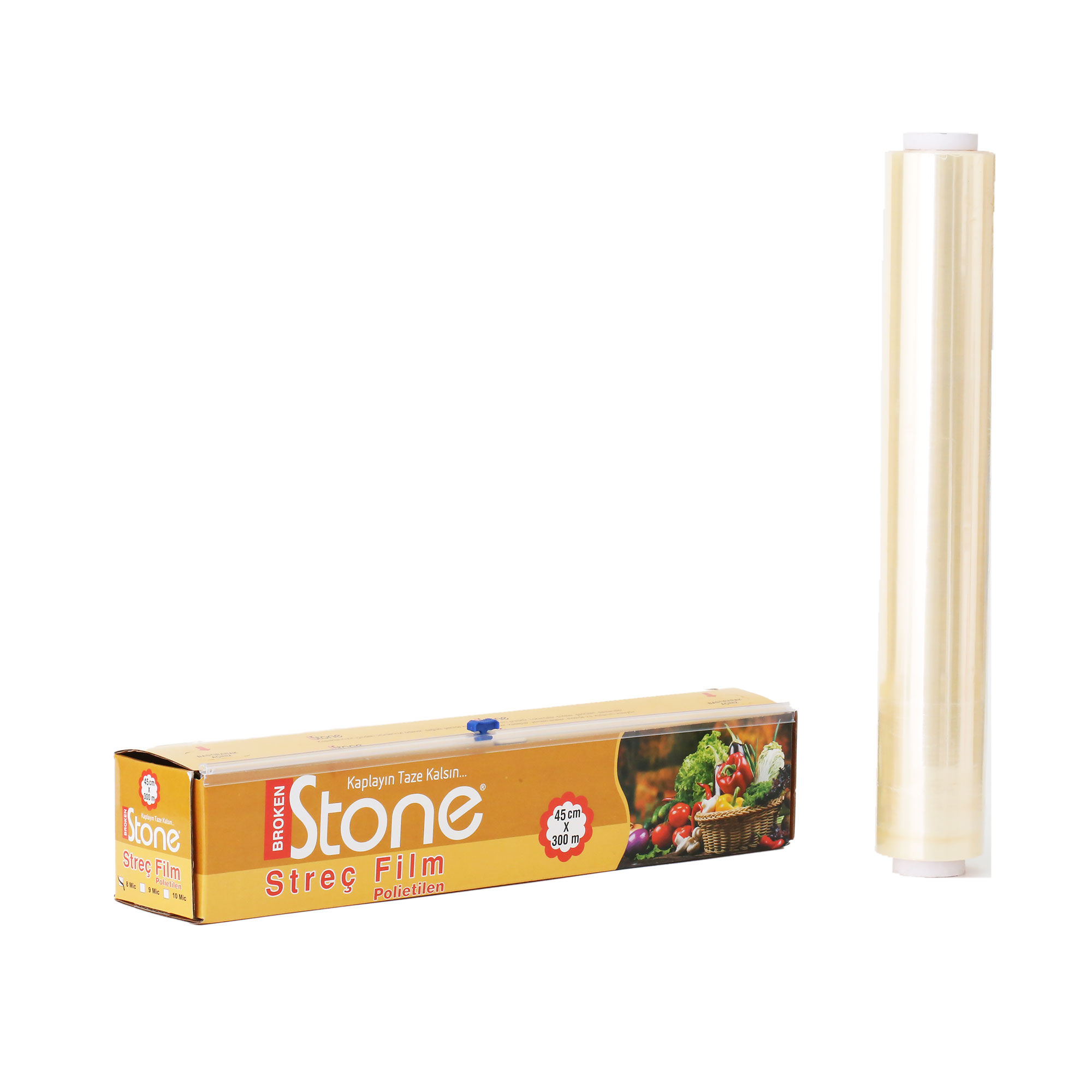 P.E Stretchfolie mit Spenderkarton 45 cm x 300 m 8 mic – Bild 2