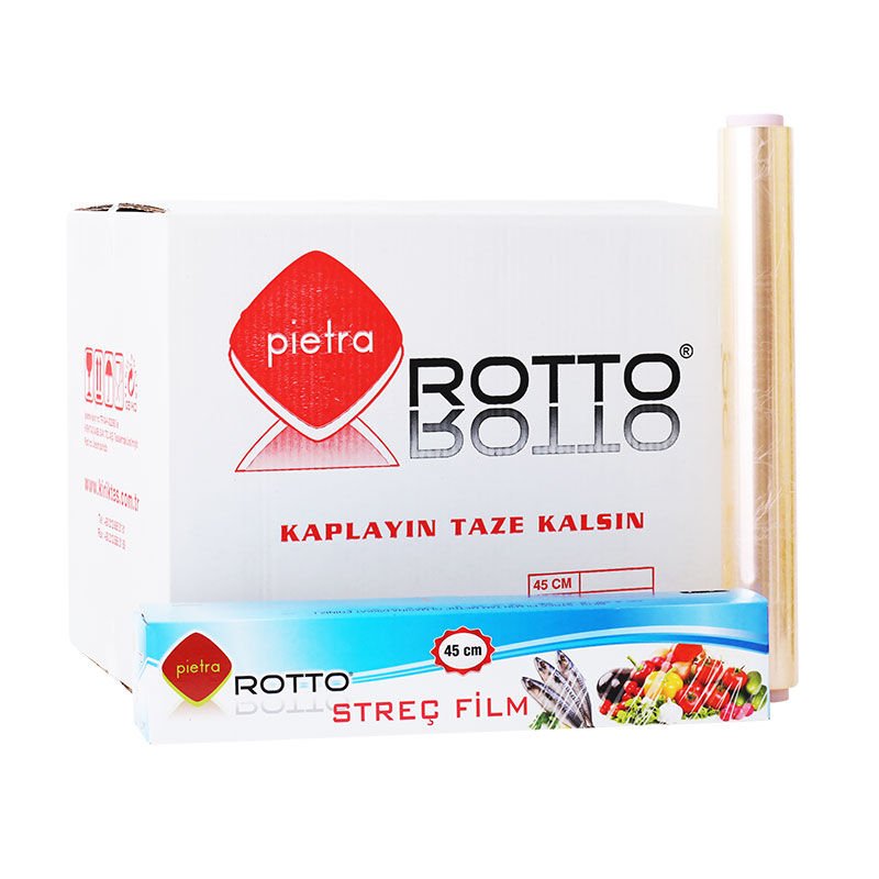 Envoltura de plástico de PVC en caja 45 cm x 150 m 8 μm